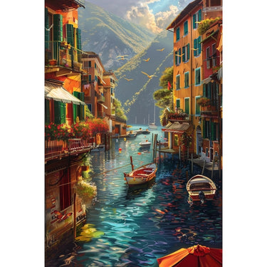 Oil Canvas of Italian Landscape